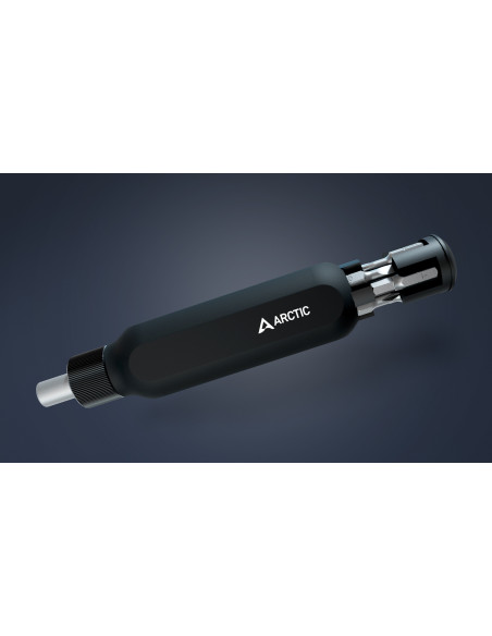 Kit surubelnita si biti Arctic, 29 piese, capete magnetice, lungime biti 22mm, cutie metalica, albastru, dimensiuni 17.6x6.8x4.4