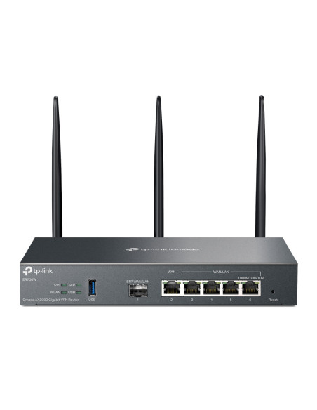 ROUTER TP-LINK VPN Gigabit, Omada Cat6 AX3000 Dual-Band WiFi 6, 6 × Gigabit RJ45 port, 3 antene externe detasabile, "ER706W"