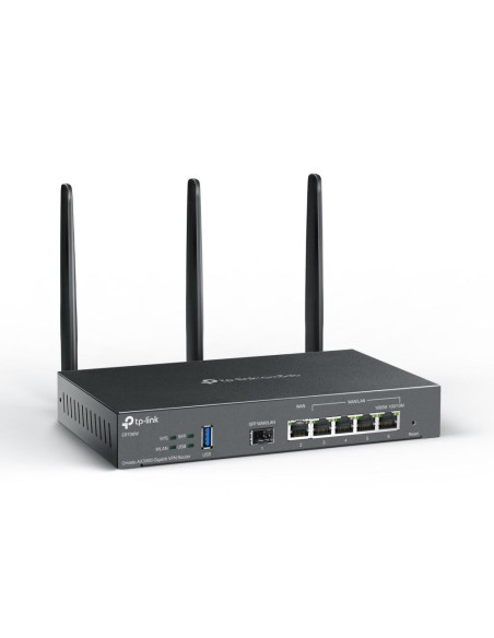 ROUTER TP-LINK VPN Gigabit, Omada Cat6 AX3000 Dual-Band WiFi 6, 6 × Gigabit RJ45 port, 3 antene externe detasabile, "ER706W"