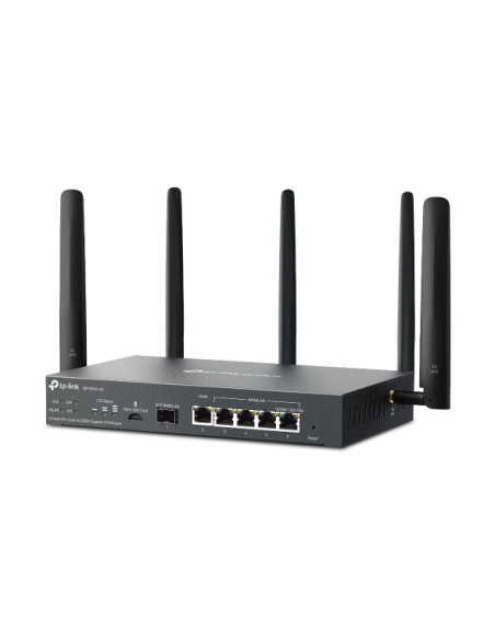 ROUTER TP-LINK VPN Gigabit, Omada 4G+ Cat6 AX3000 Dual-Band WiFi 6, 6 × Gigabit RJ45 port, 5 antene externe detasabile, "ER706W-