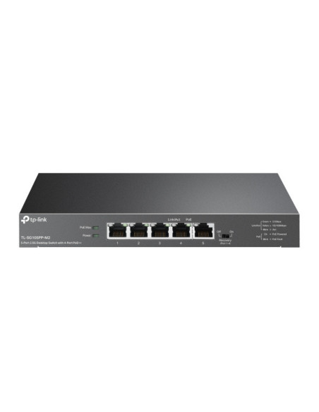 Switch TP-Link, 5-Port 2.5G Desktop Switch with 4-Port PoE++, IEEE 802.3af/at/bt, metalic "TL-SG105PP-M2"