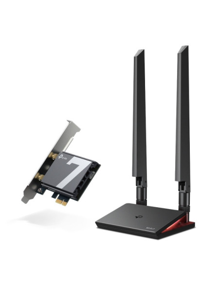 ADAPTOR RETEA TP-LINK, BE9300 Wi-Fi 7 Bluetooth 5.4 PCIe Adapter, 9300 Mbps, WI-FI 7 si Bluetooth 5.4, antena externa x 2, "Arch