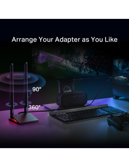 ADAPTOR RETEA TP-LINK, BE9300 Wi-Fi 7 Bluetooth 5.4 PCIe Adapter, 9300 Mbps, WI-FI 7 si Bluetooth 5.4, antena externa x 2, "Arch