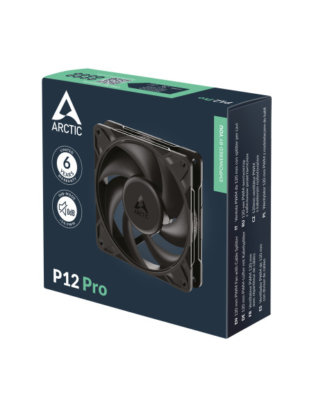 Ventilator Arctic "P12 Pro", 120mm, 600 - 3000 RPM, FDB, 77 cfm, 4pin PWM, negru, "ACFAN00305A" - 4895265000072