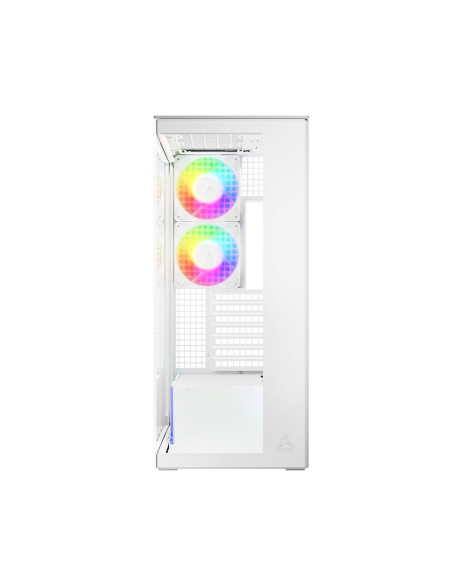 CARCASA Arctic "Xtender Wh", mid tower, max 8xfan, 3xP14 ProR ARGB si 2xP12Pro ARGB instalate, PSU shroud 24 LED ARGB, USB-C x 1
