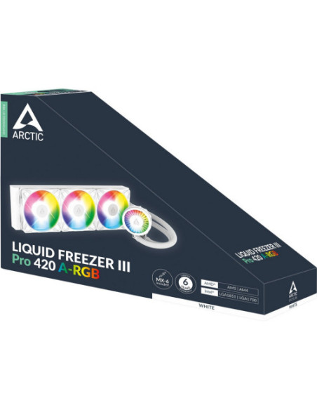 COOLER Arctic "Liquid Freezer III Pro 420 ARGB", skt. LGA1851, LGA 1700, AM4, AM5, racire cu lichid, 3 x 140mm, 400 - 2500 RPM,