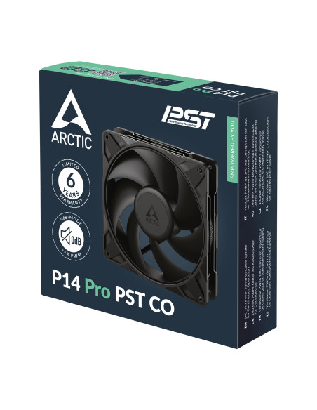 Ventilator Arctic "P14 Pro PST CO", 140mm, 600 - 3000 RPM, Dual Ball Bearing, 110 cfm, 4-Pin Fan Plug + 4-Pin Socket, lungime ca