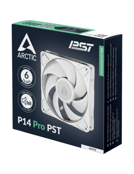 Ventilator Arctic "P14 Pro PST", 140mm, 600 - 3000 RPM, FDB, 110 cfm, 4-Pin Fan Plug + 4-Pin Socket, lungime cablu 400 mm + 80 m
