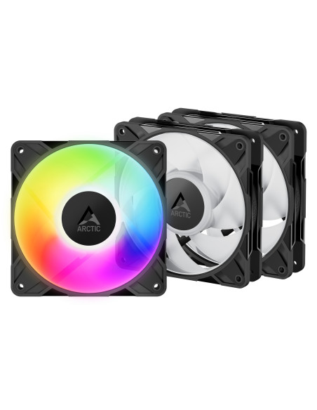 Set 3 ventilatoare Arctic "P12 Pro A-RGB LN - 3 Pack", 120mm, 450 - 2000 RPM, FDB, 49 cfm, 4-Pin Fan Plug + 4-Pin Socket/3-Pin A