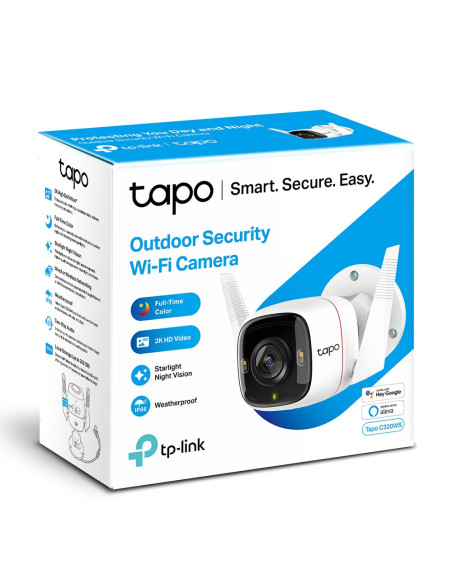 CAMERA IP Exterior TP-LINK , 2K QHD 2560x1440, IP66, dist. IR 30 m, tip lentila fixa 4 mm, 4 Mpx, RJ-45 + wireless, microfon, ca