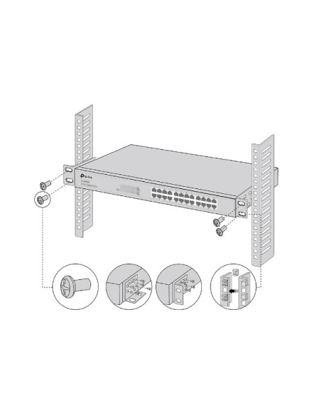 KIT MONTARE switch TP-Link, compatibil cu switch-urile TP-Link montabile in rack-uri de 19-inch "RackMount Kit-19"