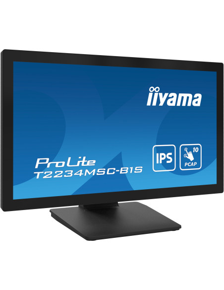 IIYAMA Monitor LED T2234MSC-B1S 22" Full HD 10pt touchscreen featuring IPS 350 cd/m2 1000:1 8ms projective capacitive VGA HDMI D