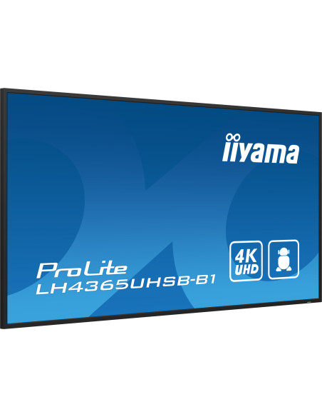 Ecran Profesional IPS LED iiyama ProLite 42.5" LH4365UHSB-B1, UHD (3840 x 2160), HDMI, DisplayPort, Boxe (Negru) "LH4365UHSB-B1"