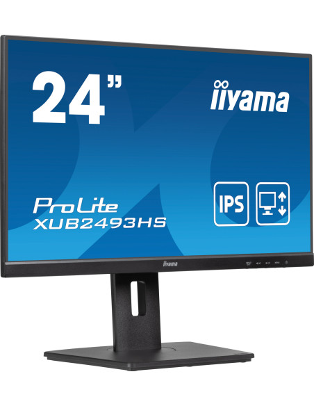 IIYAMA XUB2493HS-B6 24inch ETE IPS-panel 1920x1080 100Hz 250cd/m Speakers HDMI DisplayPort "XUB2493HS-B6"