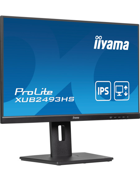 IIYAMA XUB2493HS-B6 24inch ETE IPS-panel 1920x1080 100Hz 250cd/m Speakers HDMI DisplayPort "XUB2493HS-B6"