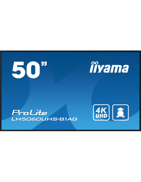 IIYAMA LFD LH5060UHS-B1AG 50" 4K UHD professional digital signage 3840x2160 16:9 500 cd/m2 1200:1 8ms Android 11 OS, iiSignage2,