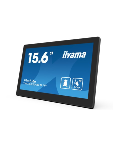 IIYAMA Monitor Android 24/7 TW1623AS-B1P 15.6" Full HD PCAP 10pt touch screen with POE 1920 x 1080 16:9 450 cd/m2 30ms projectiv