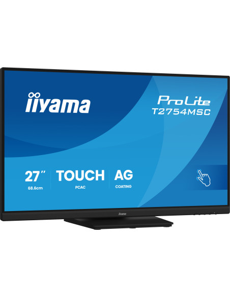 IIYAMA Monitor TOUCH T2754MSC-B2AG InCell PCAP 10pt touchscreen IPS 1920x1080 83Hz, 16:9, 300cd, 1000:1, 4ms, landscape, face-up