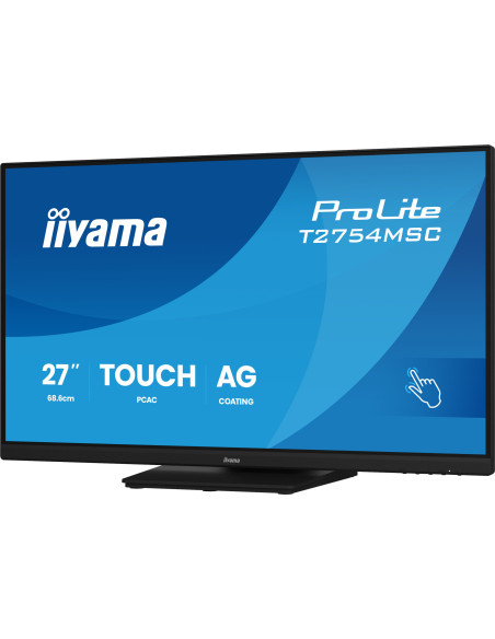 IIYAMA Monitor TOUCH T2754MSC-B2AG InCell PCAP 10pt touchscreen IPS 1920x1080 83Hz, 16:9, 300cd, 1000:1, 4ms, landscape, face-up