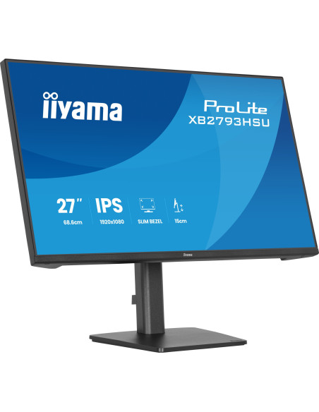 IIYAMA Monitor LED XB2793HSU-B1 27" IPS 1920x1080 120Hz, 16:9. 350cd, 1500:1, 1ms, HDMI, DP, USB HUB, Full Ergo, Pro "XB2793HSU-