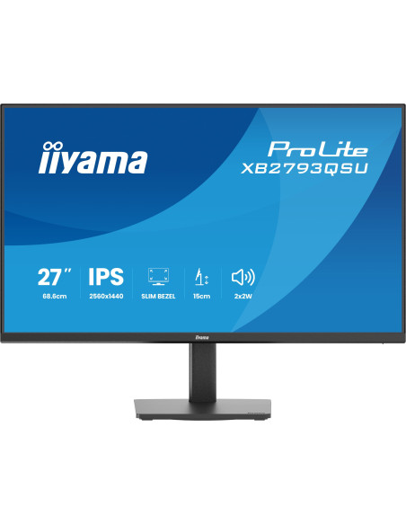 IIYAMA Monitor LED XB2793QSU-B1 27" 2560 x 1440 75Hz IPS 350cd 1ms HDMI DP USB HUB height, swivel, tilt, pivot Pro "XB2793QSU-B1
