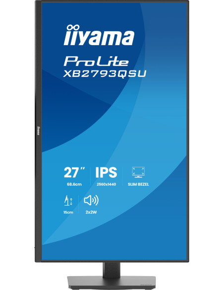 IIYAMA Monitor LED XB2793QSU-B1 27" 2560 x 1440 75Hz IPS 350cd 1ms HDMI DP USB HUB height, swivel, tilt, pivot Pro "XB2793QSU-B1