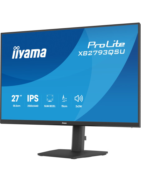 IIYAMA Monitor LED XB2793QSU-B1 27" 2560 x 1440 75Hz IPS 350cd 1ms HDMI DP USB HUB height, swivel, tilt, pivot Pro "XB2793QSU-B1