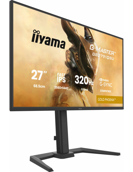 IIYAMA Monitor LED GB2791QSU-B1 G-MASTER 27" Fast IPS, 2560x1440 320Hz, 16:9, 350cd, 0.6ms, HDMI, DP, USB HUB, Full Ergo "GB2791