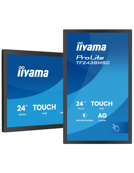 IIYAMA Monitor LED TF2438MSC-B2 24" DeepContrast PCAP 10-point Open Frame touchscreen monitor with robust metal housing for dema
