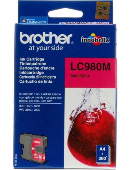 Cartus Cerneala Original Brother Magenta, LC980M, pentru DCP-145C 165C 195C 365C 375C MFC-250C 290C 295CN, 295,, , "LC980M"