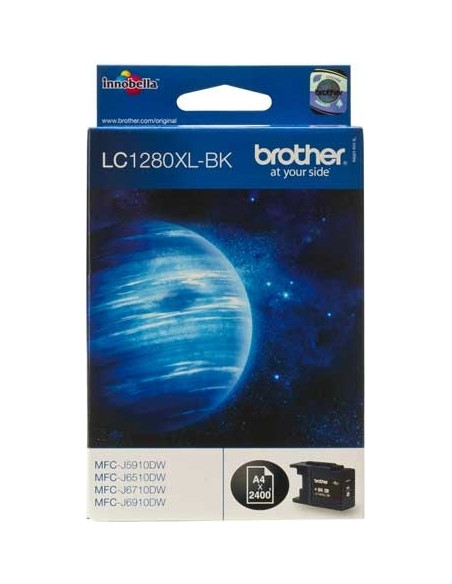 Cartus Cerneala Original Brother Black, LC1280XLBK, pentru DCP-J525 J725 J925 MFC-J430 J5910 J625 J6510 J6910, 2.4K, , "LC1280XL