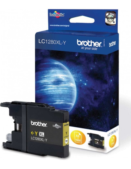 Cartus Cerneala Original Brother Yellow, LC1280XLY, pentru DCP-J525 J725 J925 MFC-J430 J5910 J625 J6510 J6910, 1.2K, , "LC1280XL