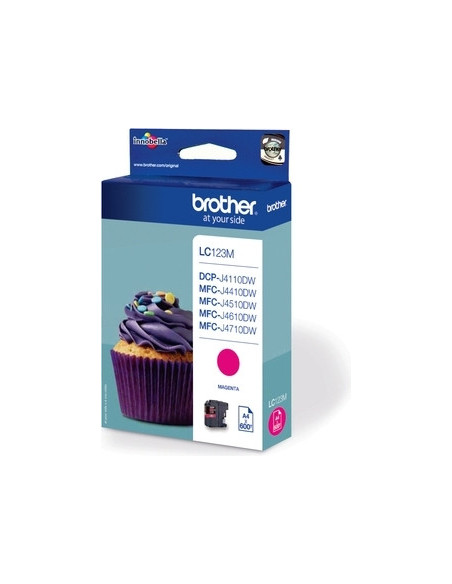 Cartus Cerneala Original Brother Magenta, LC123M, pentru DCP-J4110 MFC-J4410 J4510 J4610 J4710 J6520 J6920, 600, , "LC123M"