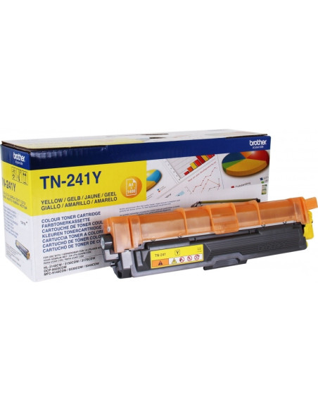Toner Original Brother Yellow, TN241Y, pentru HL-3140 3150 3170 DCP-9010 9015 9020 9140 9330 9340, 1.4K,"TN241Y"