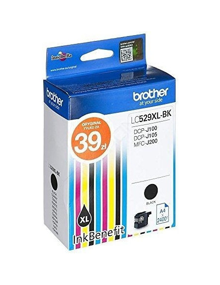 Cartus Cerneala Original Brother Black, LC529XLBK, pentru DCP-J100 J105 MFC-J200, 2.4K, , "LC529XLBK"