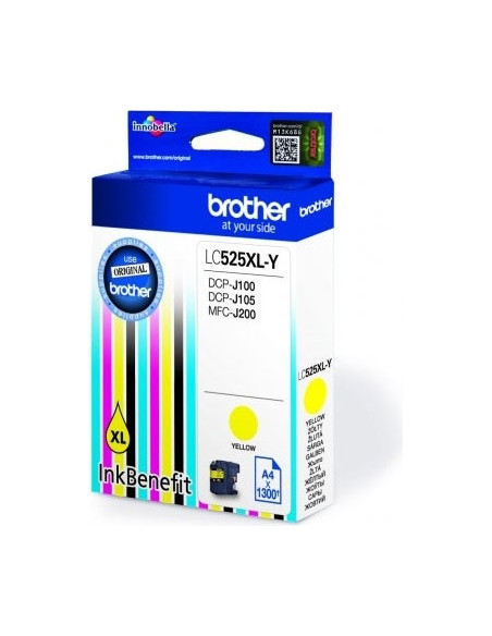 Cartus Cerneala Original Brother Yellow, LC525XLY, pentru DCP-J100 J105 MFC-J200, 1.3K, , "LC525XLY"
