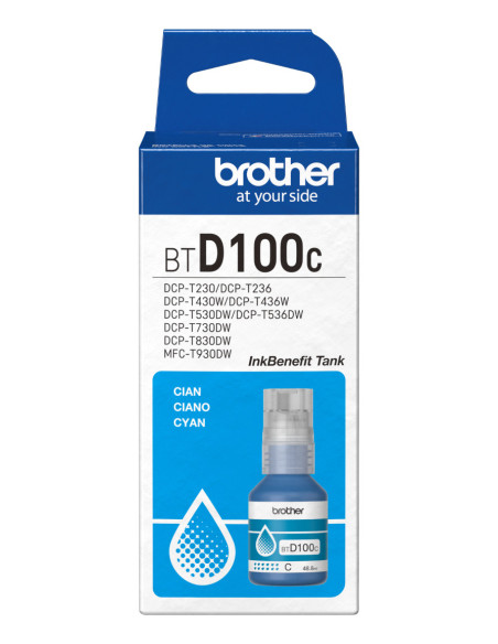 Cartus Cerneala Original Brother Cyan, BTD100C, pentru DCP-T430W DCP-T530DW DCP-T730DW MFC-T930DW 5K, incl.TV 0 RON, "BTD100C"