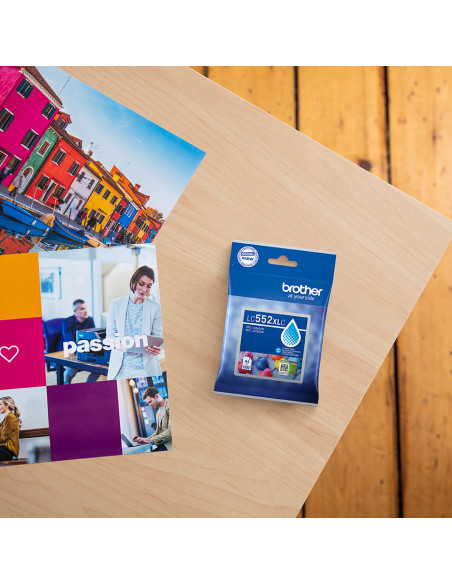 Cartus Cerneala Original Brother Cyan, LC552XLC, pentru MFC-J3660DW MFC-J3960DW 1.5K, incl.TV 0.8 RON, "LC552XLC"