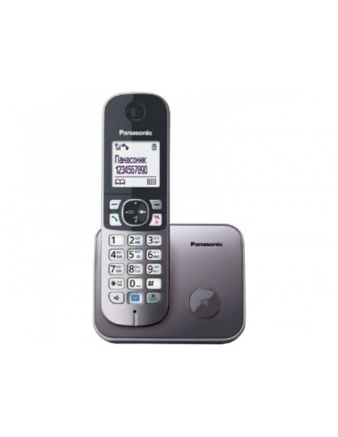 Telefon DECT metalic, KX-TG6811FXM, Panasonic,...