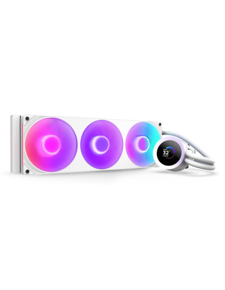 Cooler Lichid NZXT Kraken Plus 360 RGB, AIO 360mm, pompa cu ecran LCD, Intel/ AMD, Alb "RL-KR360-W2"