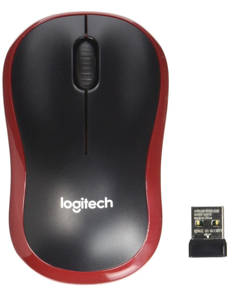MOUSE LOGITECH wireless, 1000dpi, 3 butoane, 1 rotita scroll, "M185", red, "910-002237"