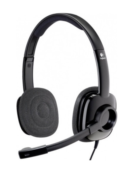 CASTI Logitech, "H151", cu fir, standard, utilizare multimedia, call center, microfon pe brat, conectare prin Jack 3.5 mm, negru