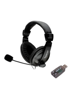 Casti audio SPACER Casti cu micr. Spacer USB 2.0, negru