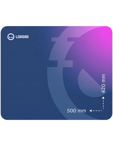 Lorgar Main 135, Gaming mouse pad, High-speed surface, Purple anti-slip rubber base, size: 500mm x 420mm x 3mm, weight 0.41kg "L