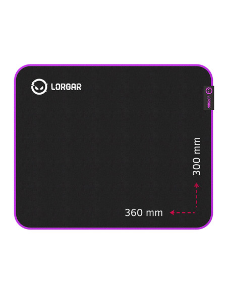 Lorgar Main 313, Gaming mouse pad, High-speed surface, Purple anti-slip rubber base, size: 360mm x 300mm x 3mm, weight 0.195kg "