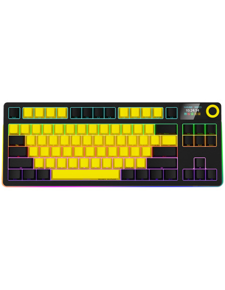 LORGAR KBP70TKLW, Wireless TKL Mechanical Gaming Keyboard Pro, Black/yellow, EN layout "LRG-KBP70TKLW-YL-US"