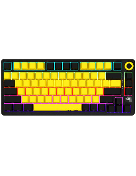 LORGAR KBP7075W, Wireless 75% Mechanical Gaming Keyboard Pro, Black/yellow, EN layout "LRG-KBP7075W-YL-US"