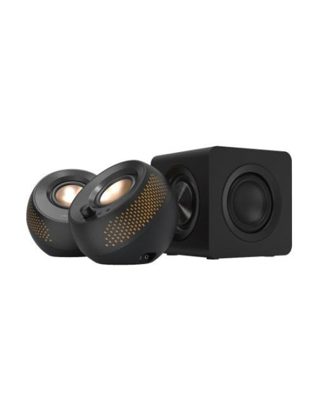 CREATIVE PEBBLE X Plus USB-C 2.1 Speakers w/Bluetooth 5.3, RGB Lighting, Aux, black "51MF0495AA000"