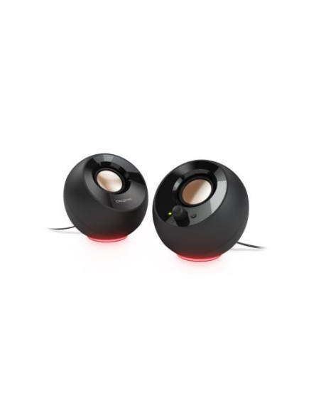 CREATIVE PEBBLE SE USB-C 2.0 Speakers w/Bluetooth 5.3, RGB Lighting, Aux, black "51MF1725AA000"