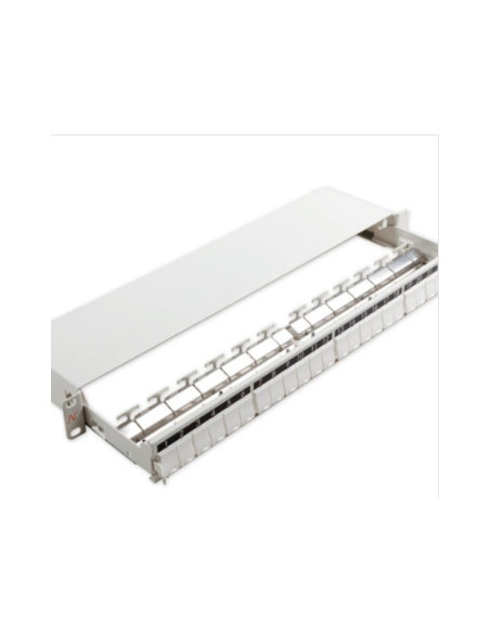 Patch Panel neechipat Modular Sliding Cat 5, 6, 6A, 7, 7A Cupru 24 Snap-in LANmark Alb